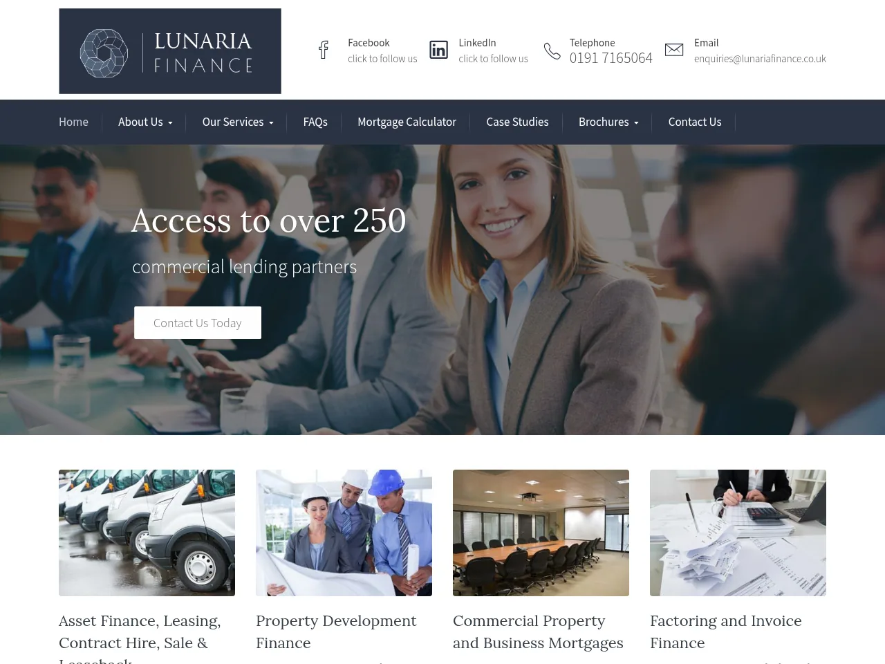 Lunaria Finance website preview