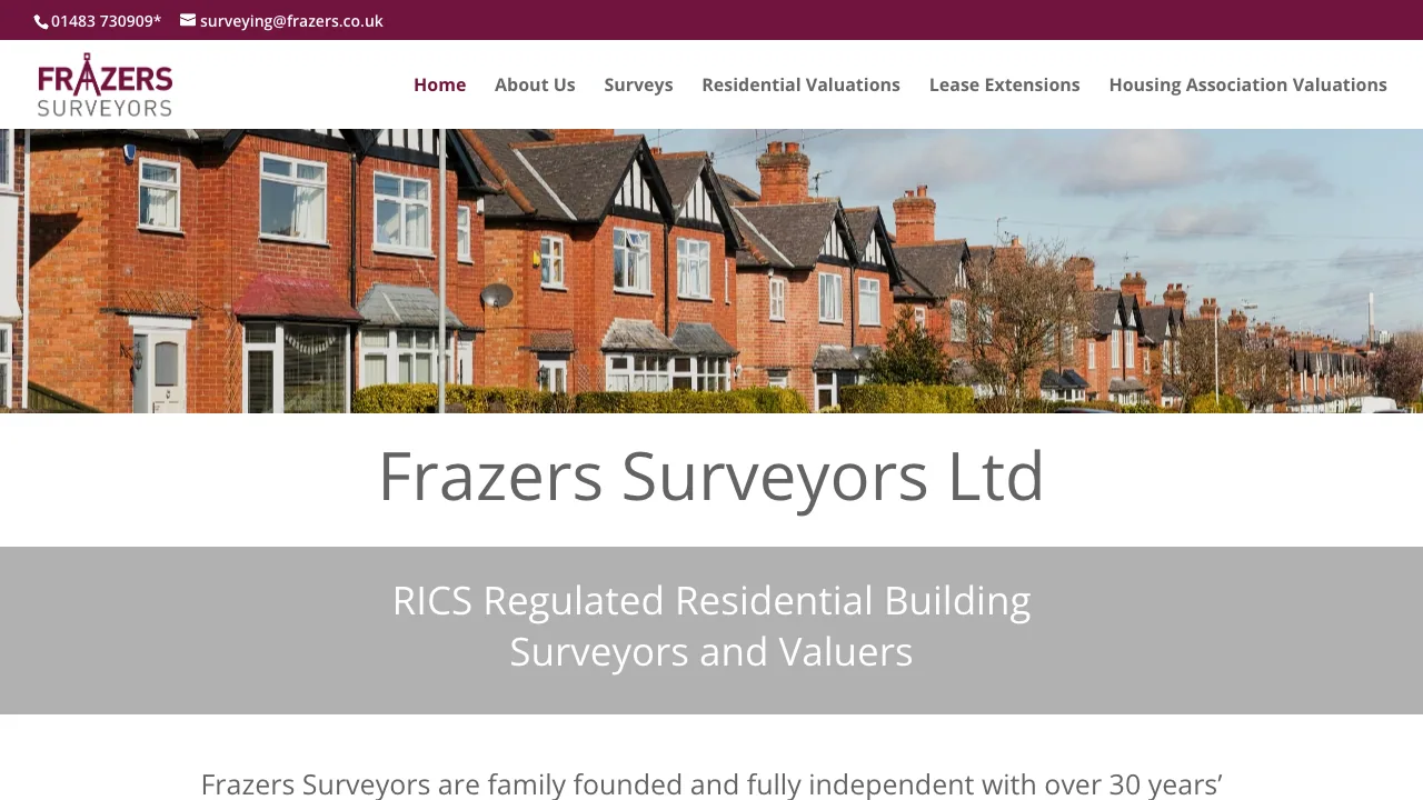Frazers Surveyors Ltd website preview