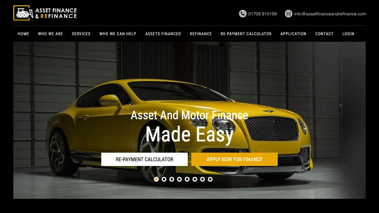 Asset Finance & Refinance website preview