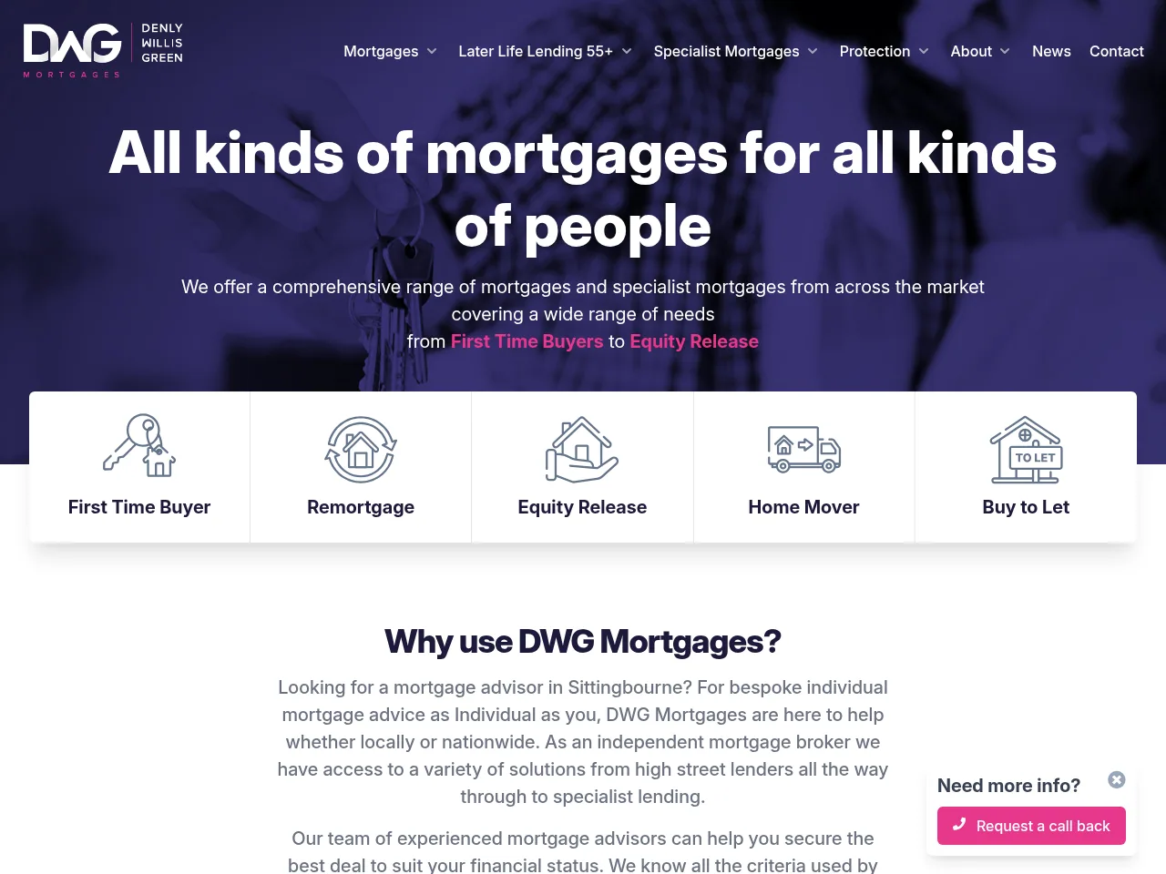 DWG Mortgages website preview