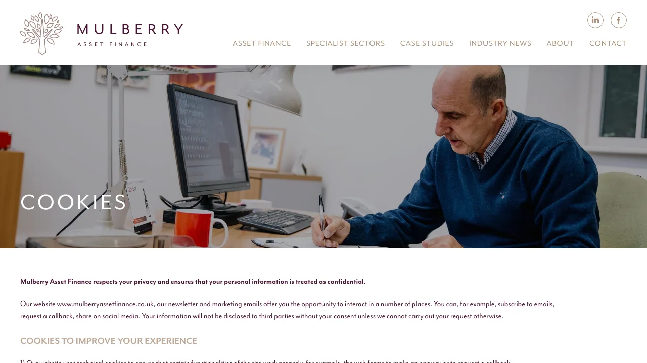 Mulberry Asset Finance website preview