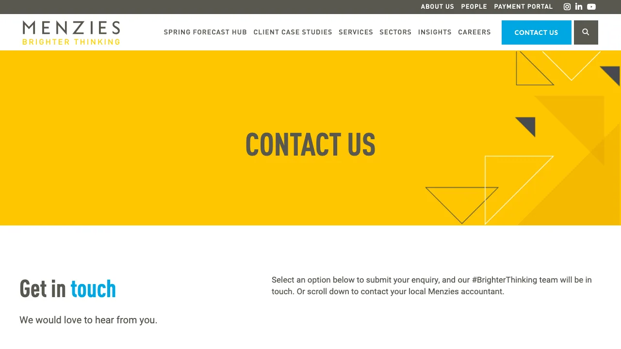 Menzies LLP Woking website preview