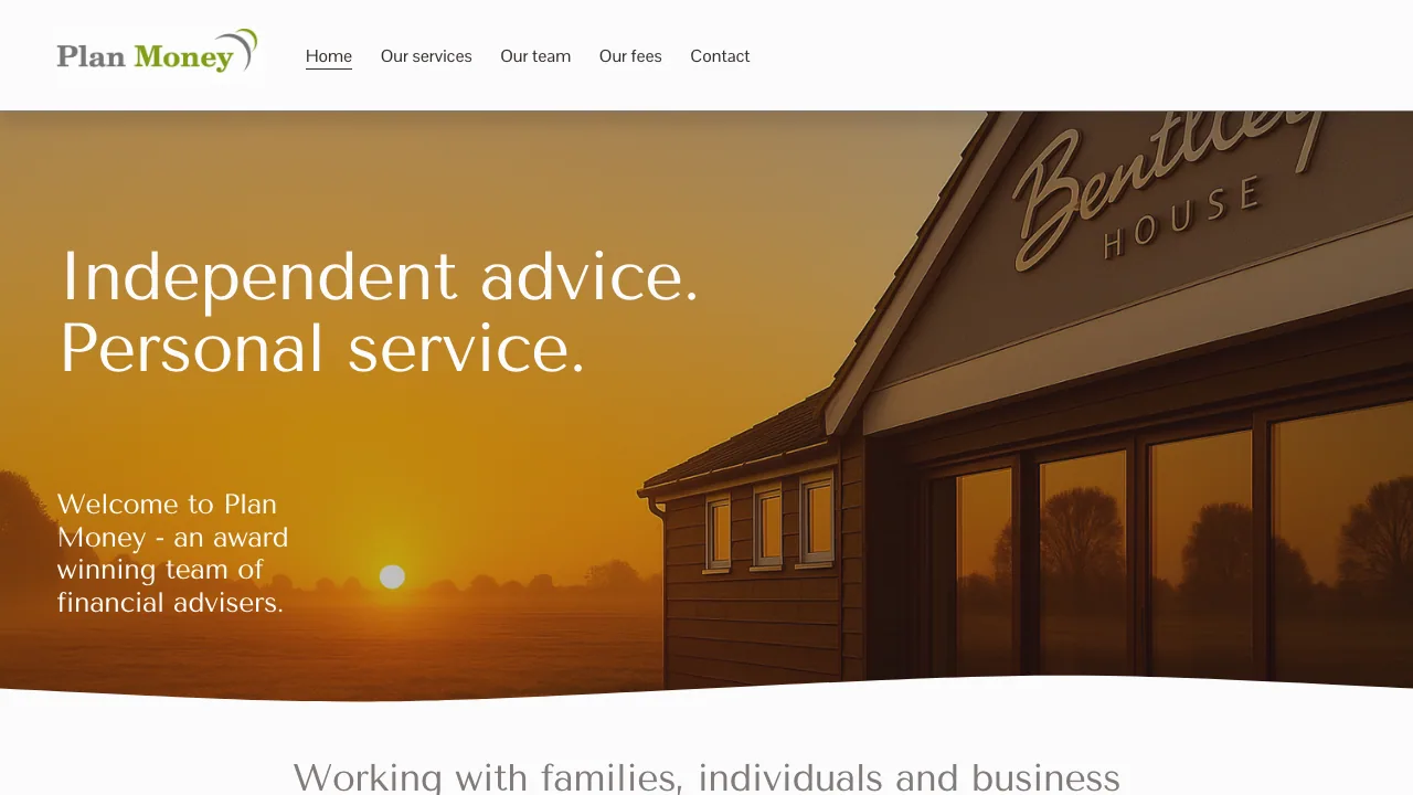 Plan Money Ltd website preview
