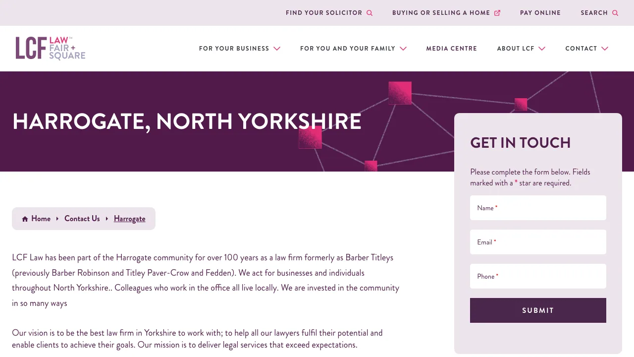 LCF LAW website preview