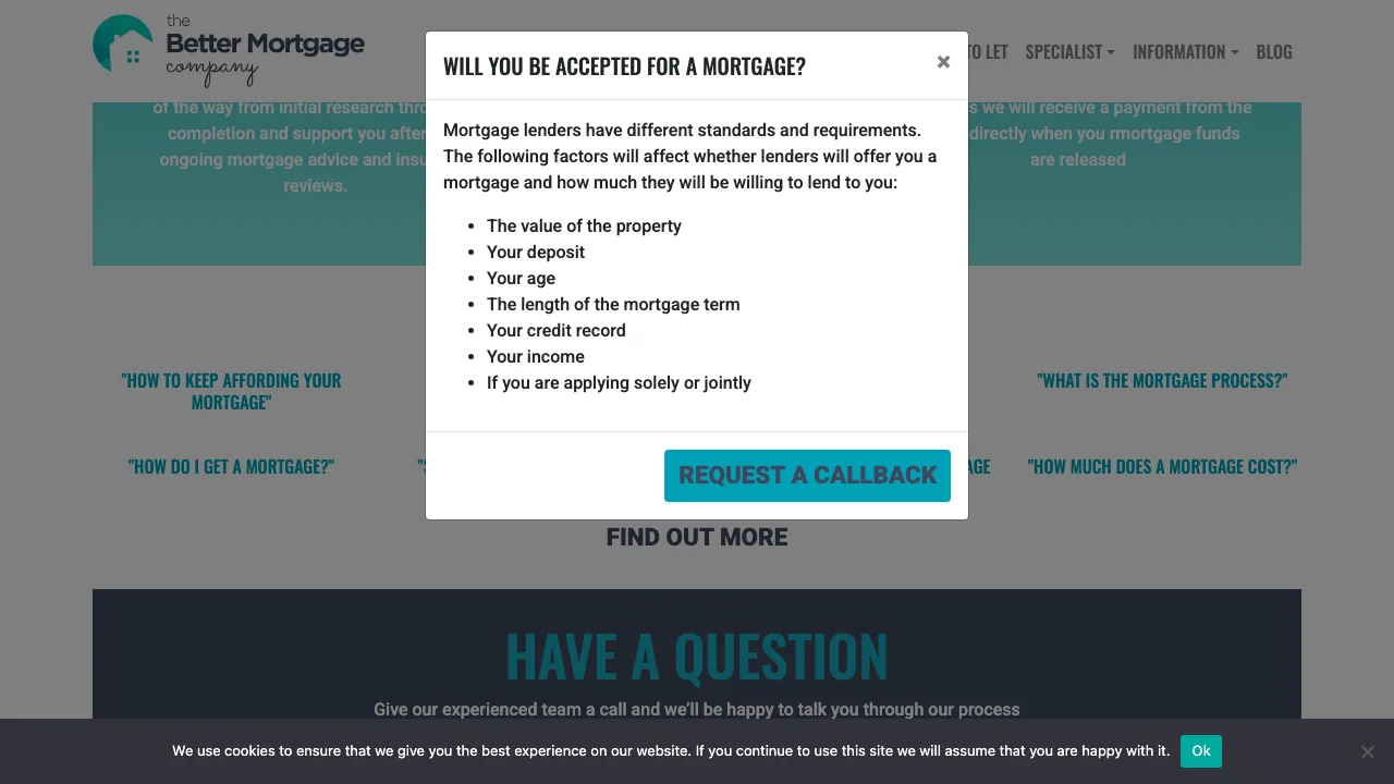The Better Mortgage Company website preview