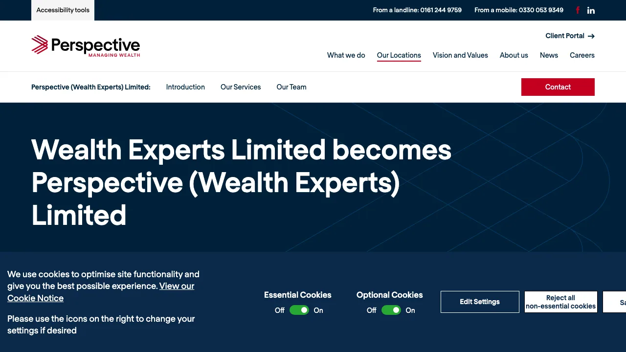 Wealth Experts website preview