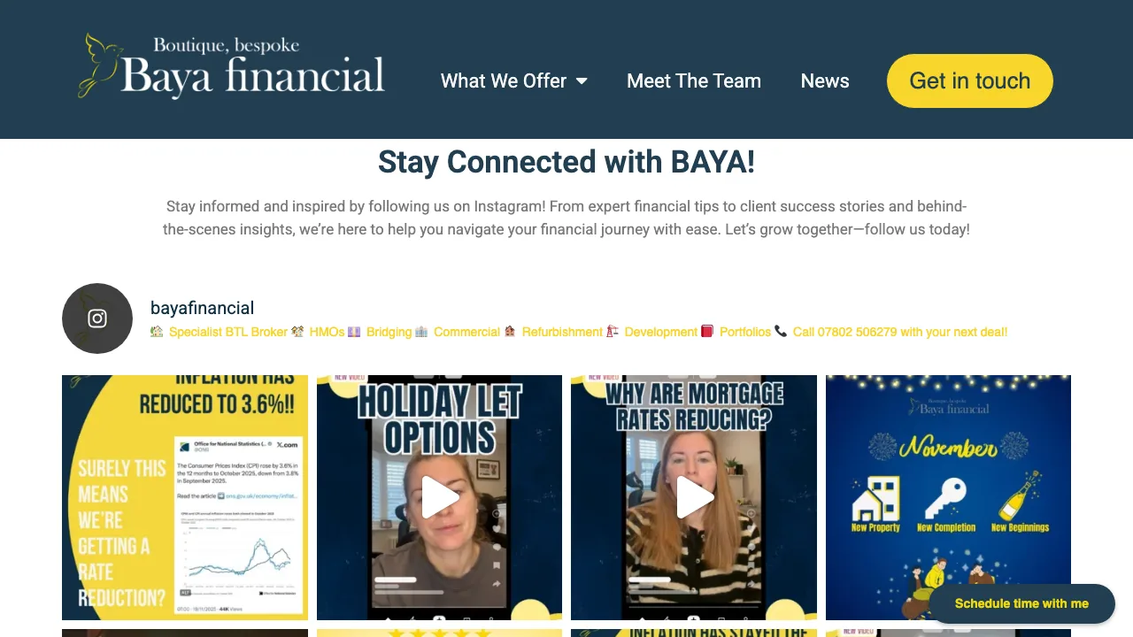 Baya financial Ltd website preview