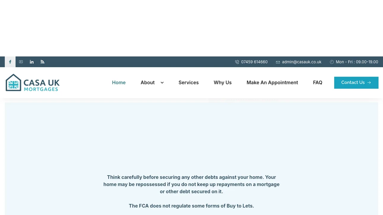 Casa UK Mortgages Ltd website preview