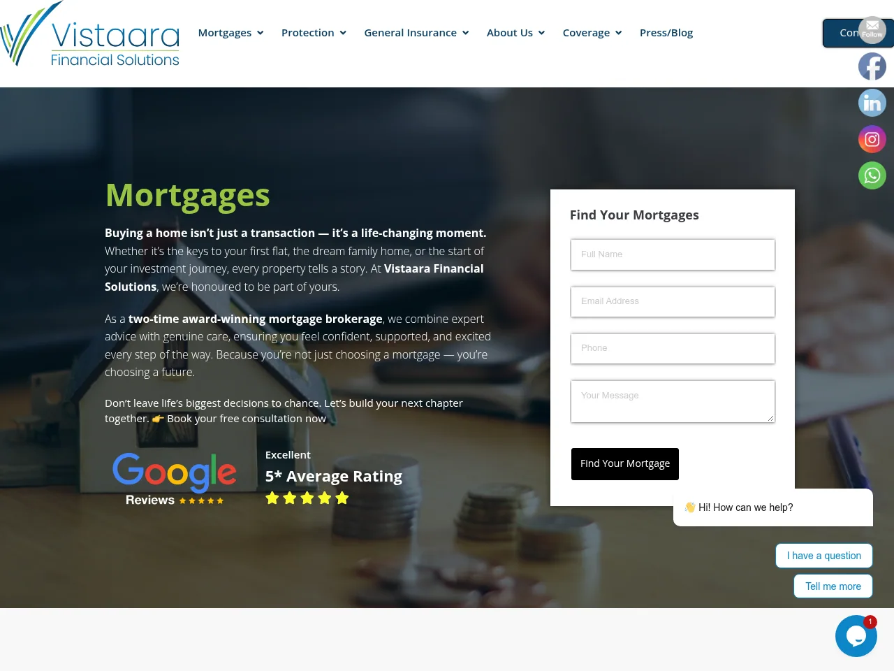 Vistaara Financial Solutions website preview