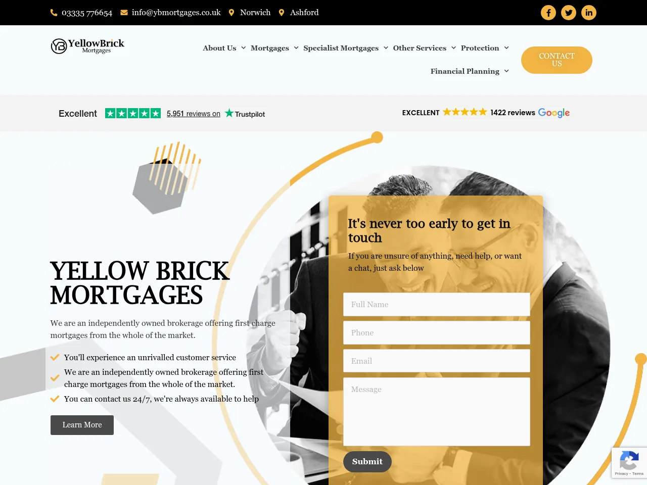 Yellow Brick Mortgages website preview