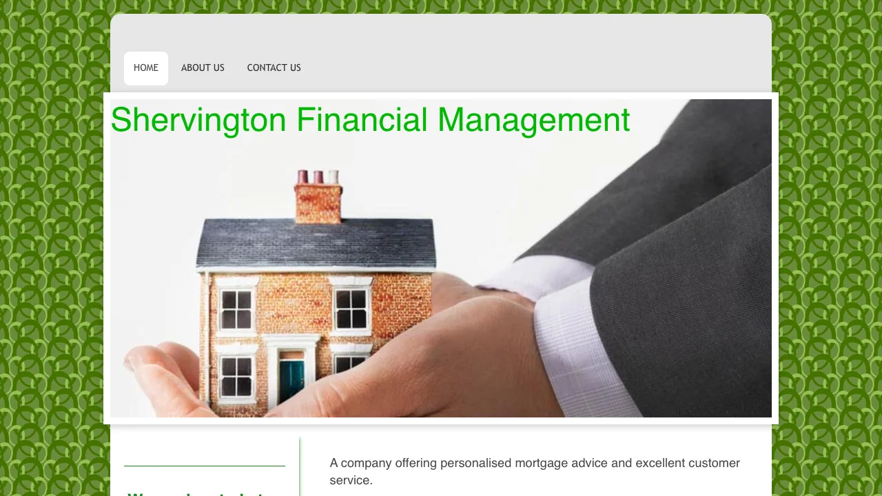 Shervington Financial Management website preview
