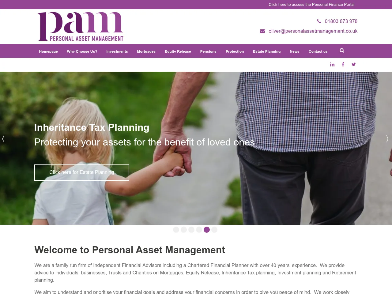 Personal Asset Management website preview