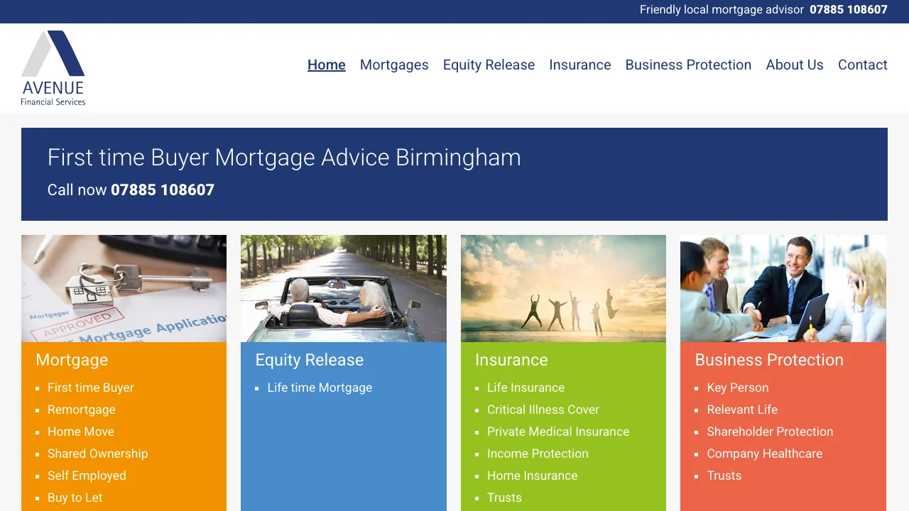 Avenue Financial Services website preview