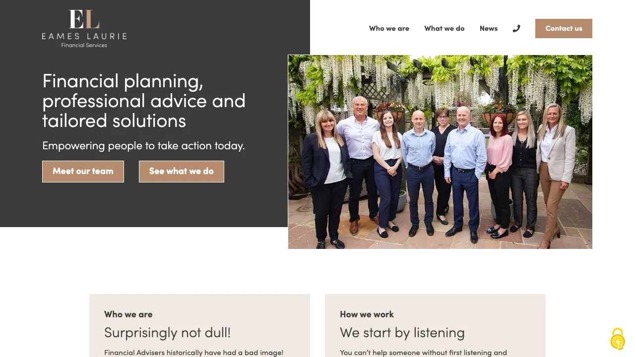 Eames Laurie Financial Services website preview