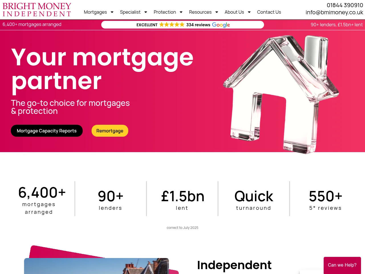 Bright Money Independent website preview