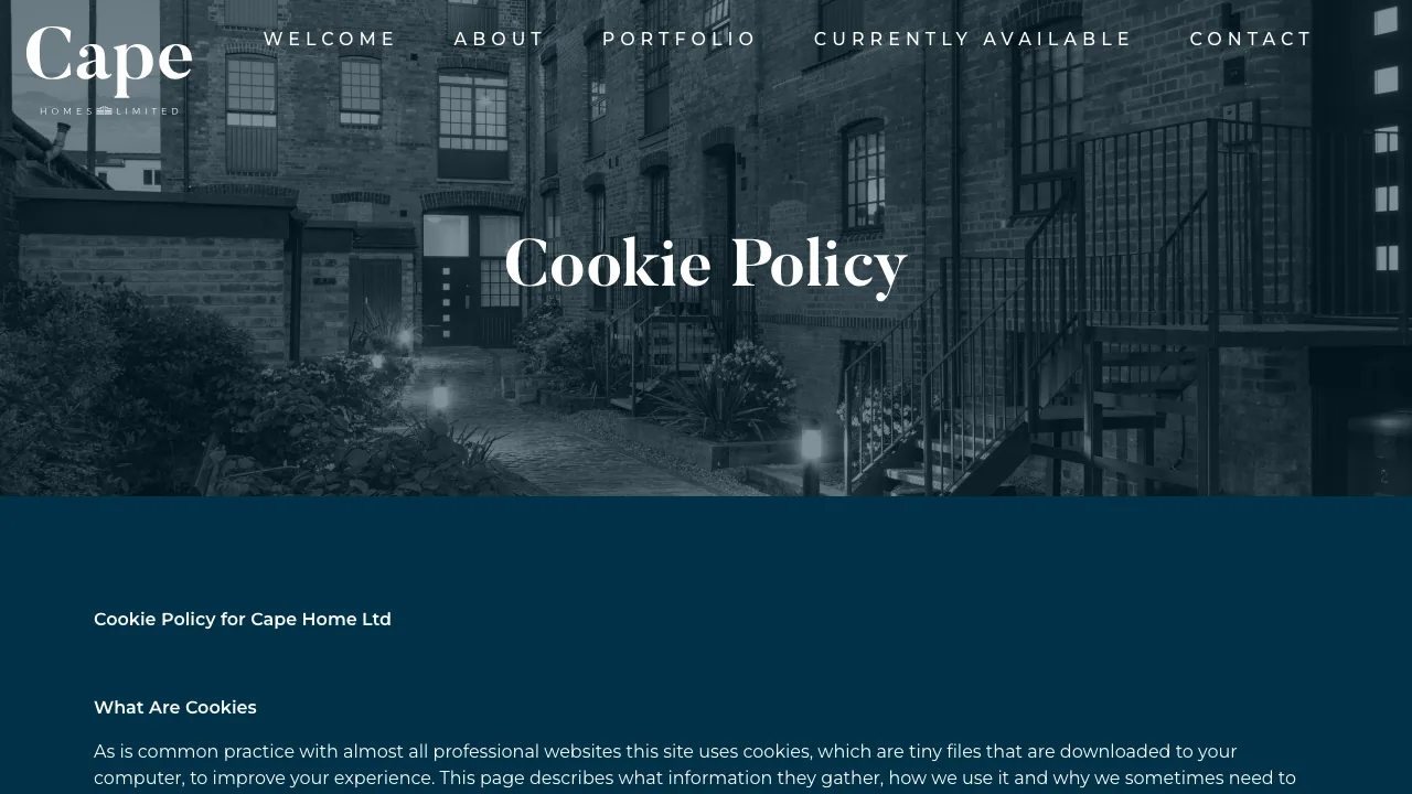 Cape Homes Limited website preview