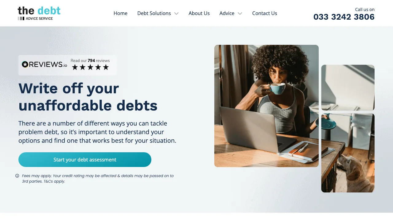 The Debt Advice Service website preview