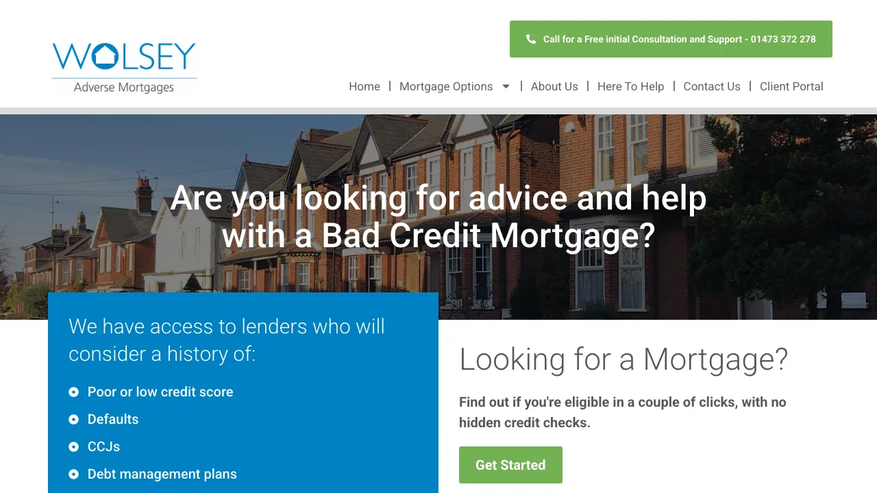 Wolsey Adverse Mortgages website preview