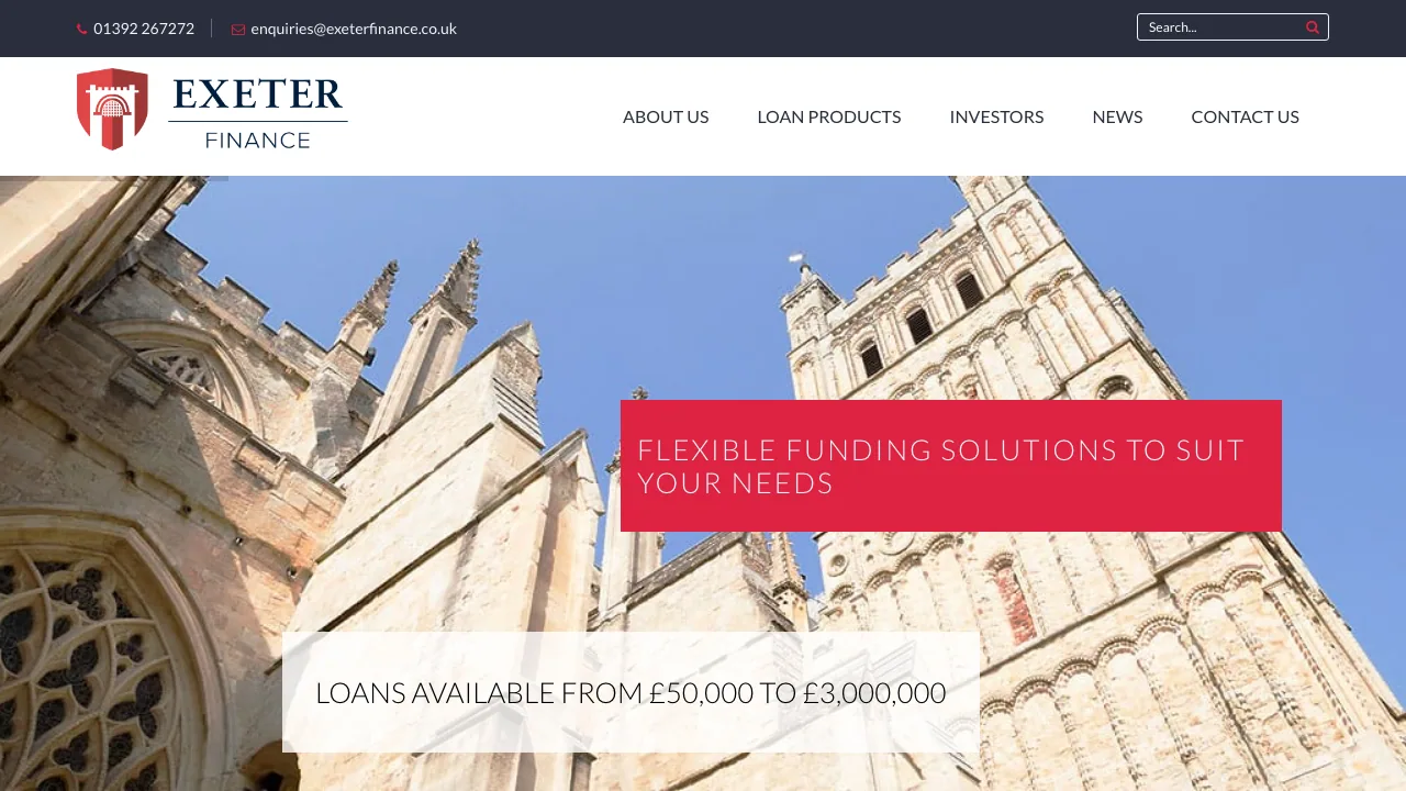 Exeter Finance UK website preview