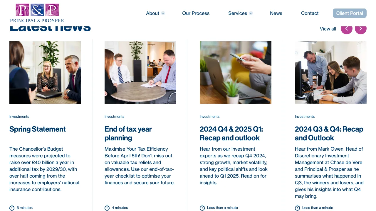Principal & Prosper website preview