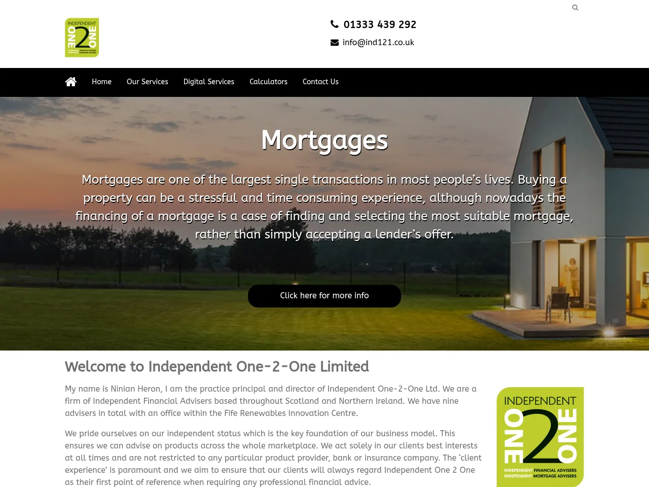 Independent One-2-One Limited website preview