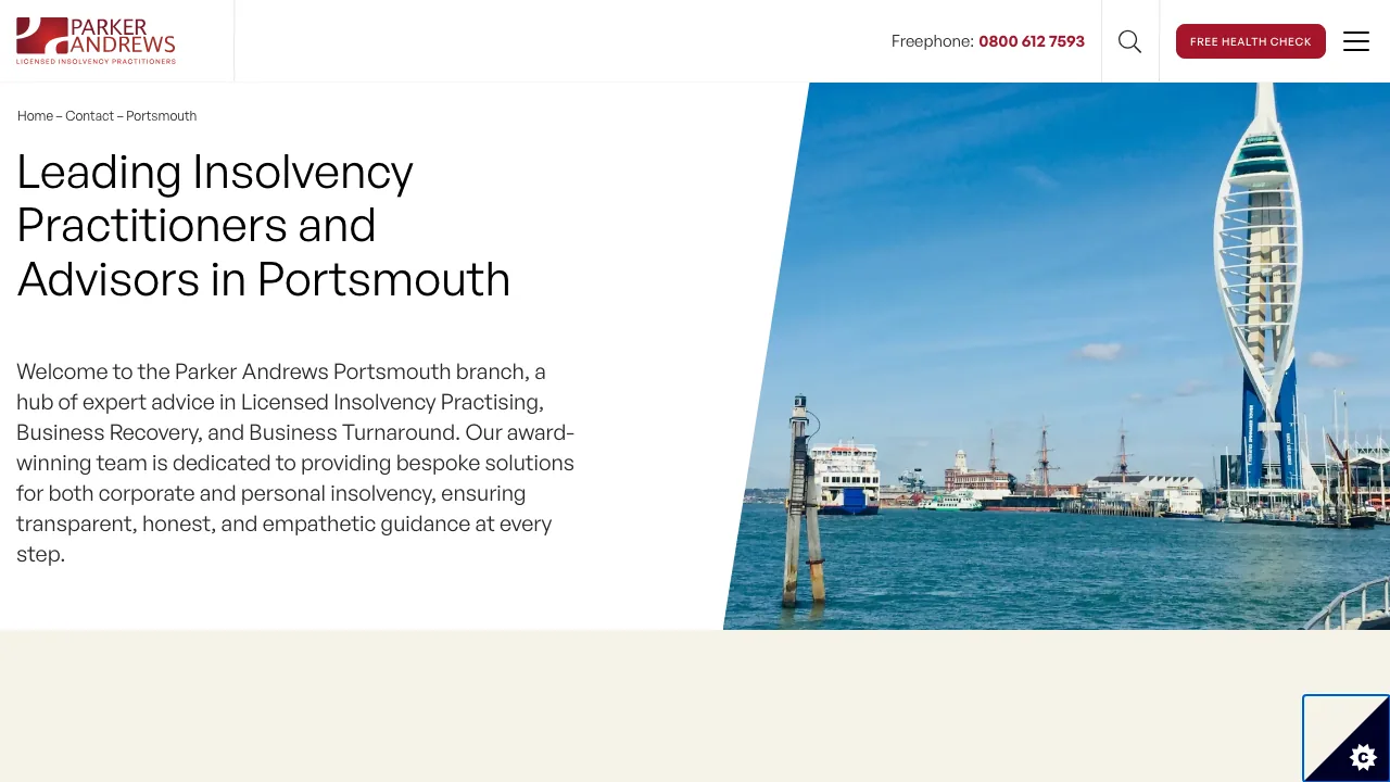 Parker Andrews Portsmouth website preview