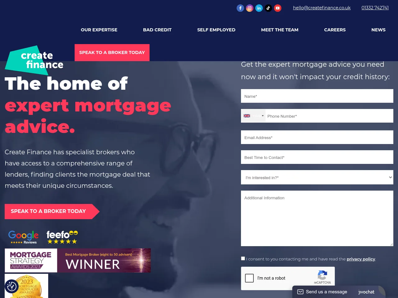 Create Finance website preview