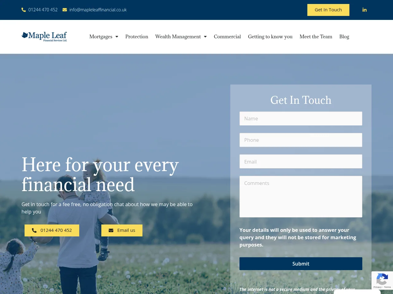 Maple Leaf Financial Services website preview