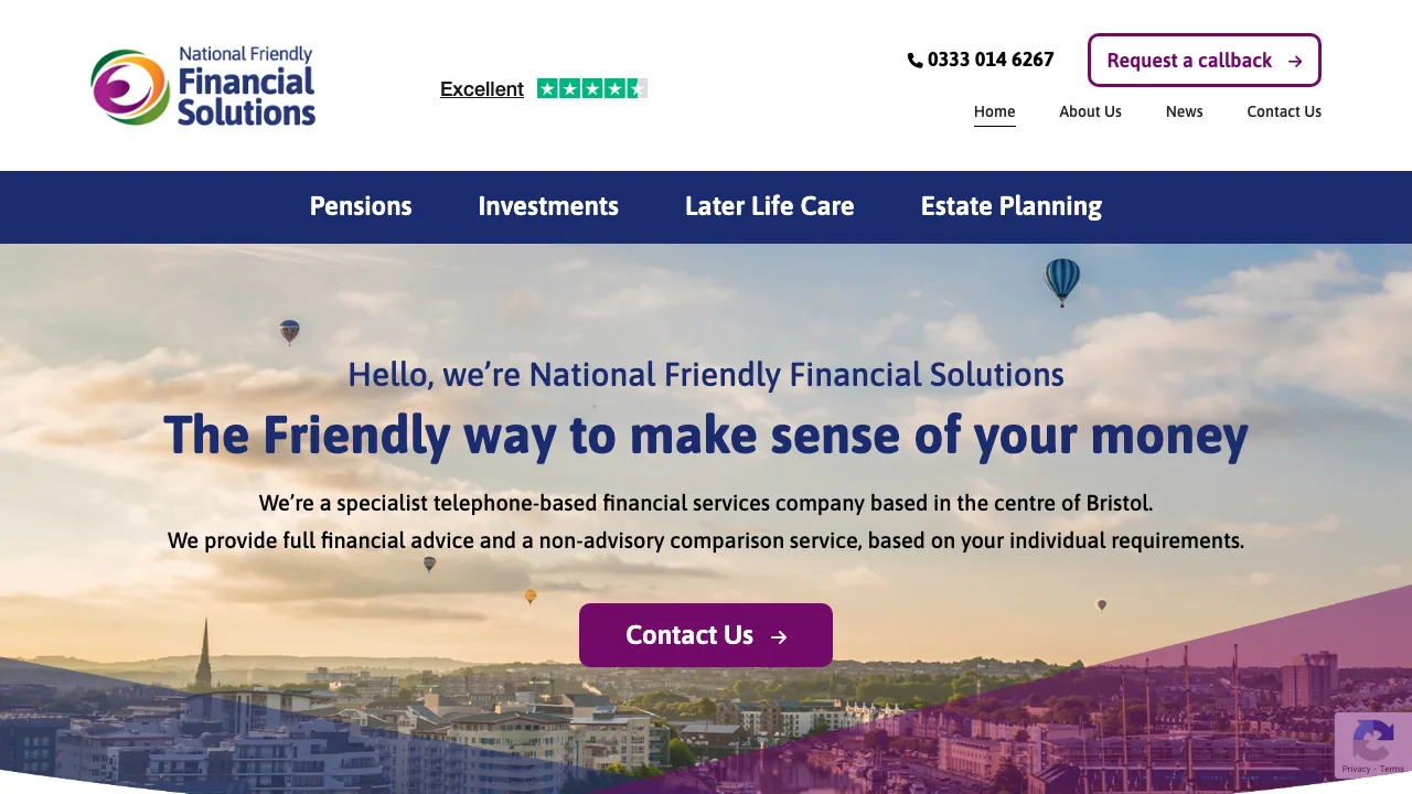 National Friendly Financial Solutions website preview