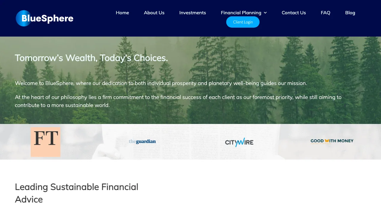 BlueSphere website preview