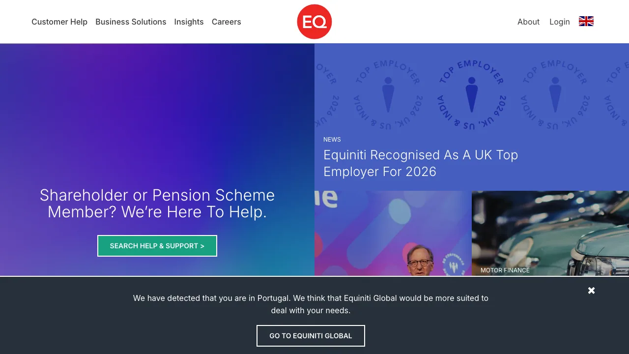 Equiniti website preview