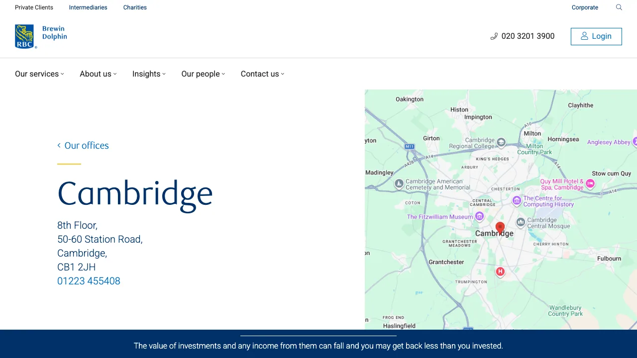 RBC Brewin Dolphin Cambridge website preview