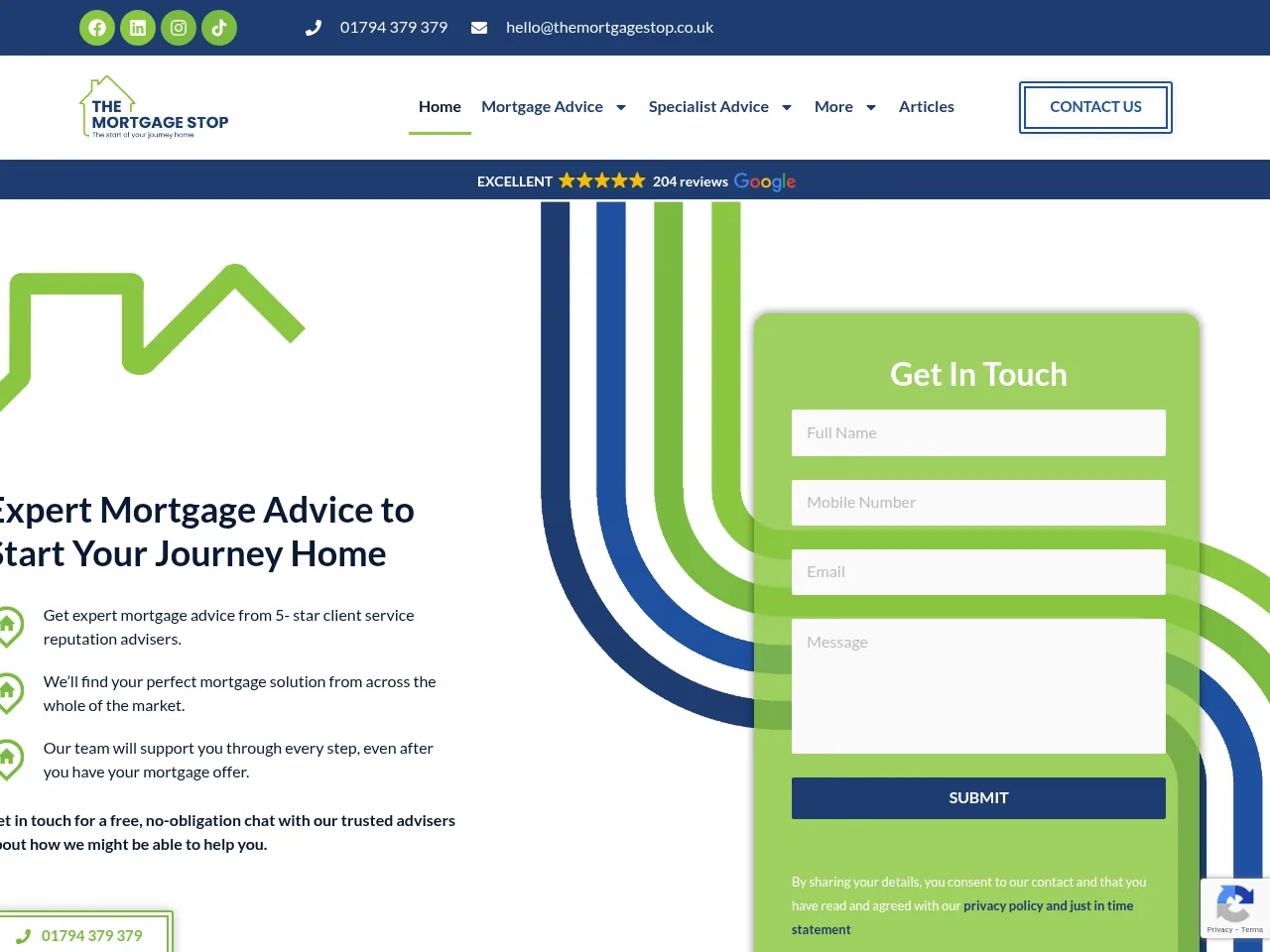 The Mortgage Stop website preview