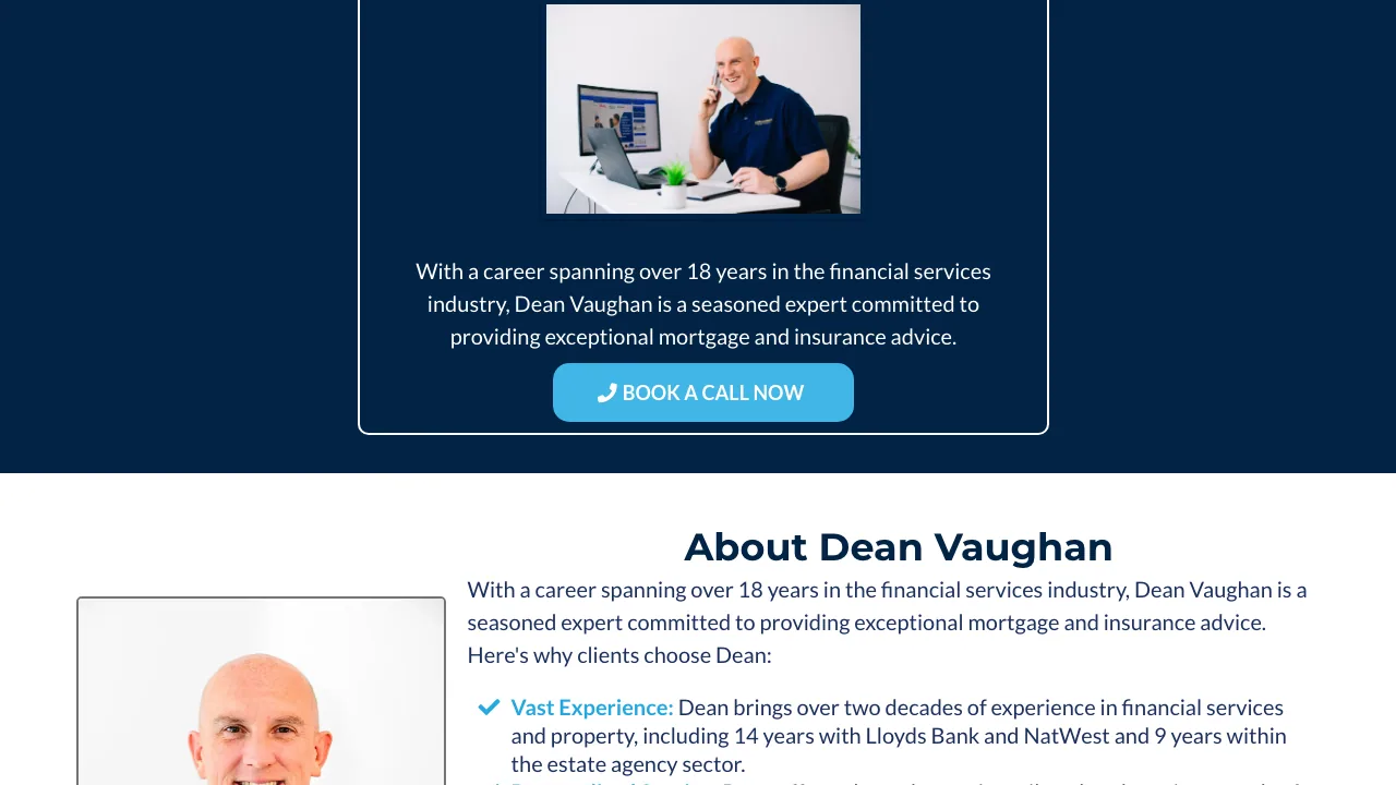 Dean Vaughan Mortgages website preview