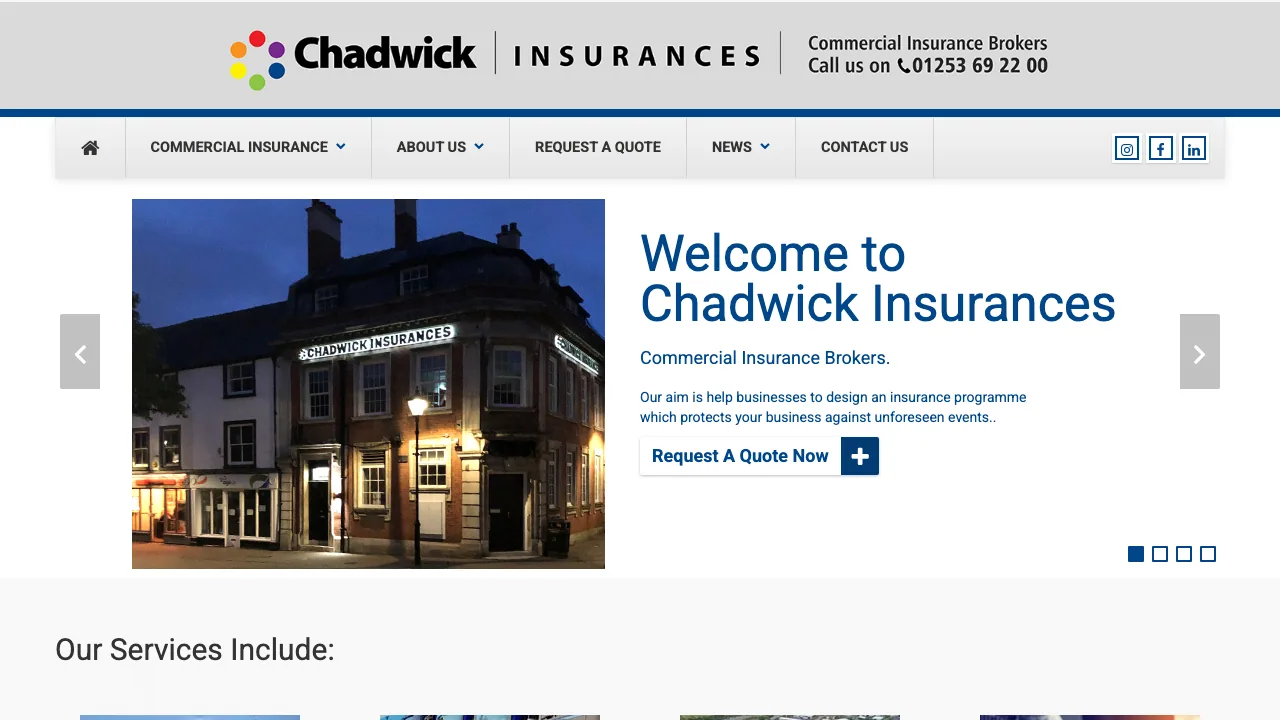 Chadwick Insurances website preview