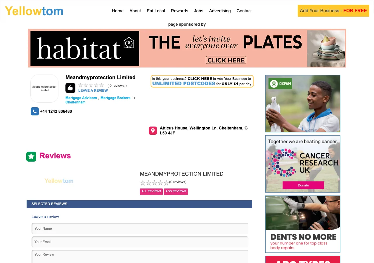 Meandmyprotection Limited website preview