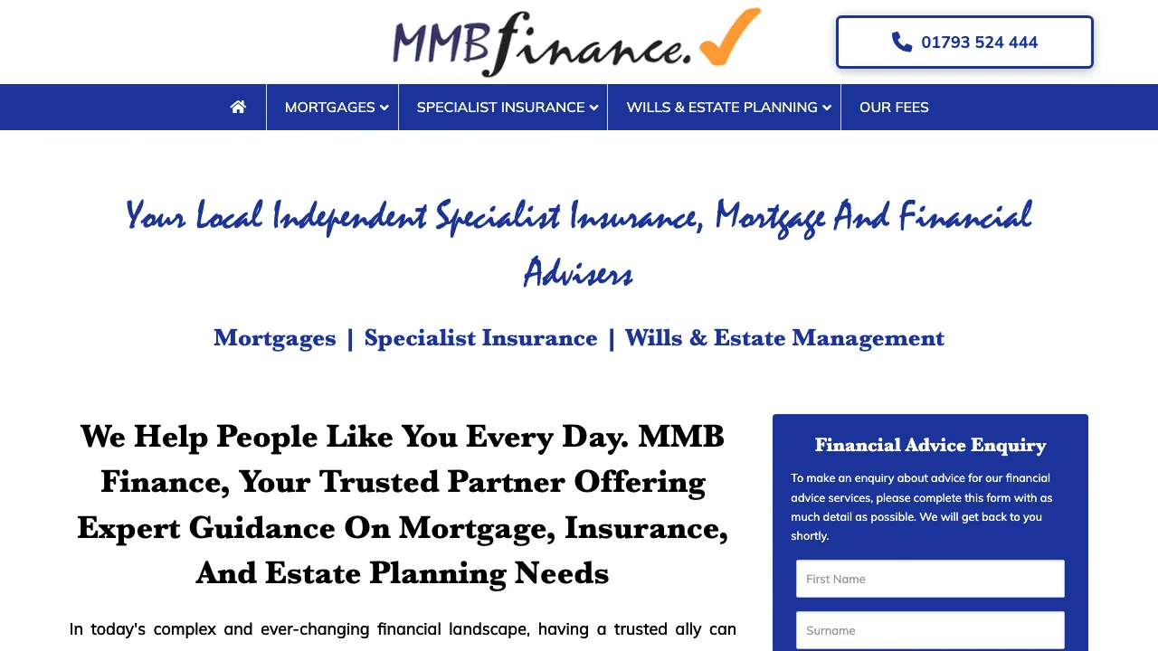 MMB Finance Swindon website preview