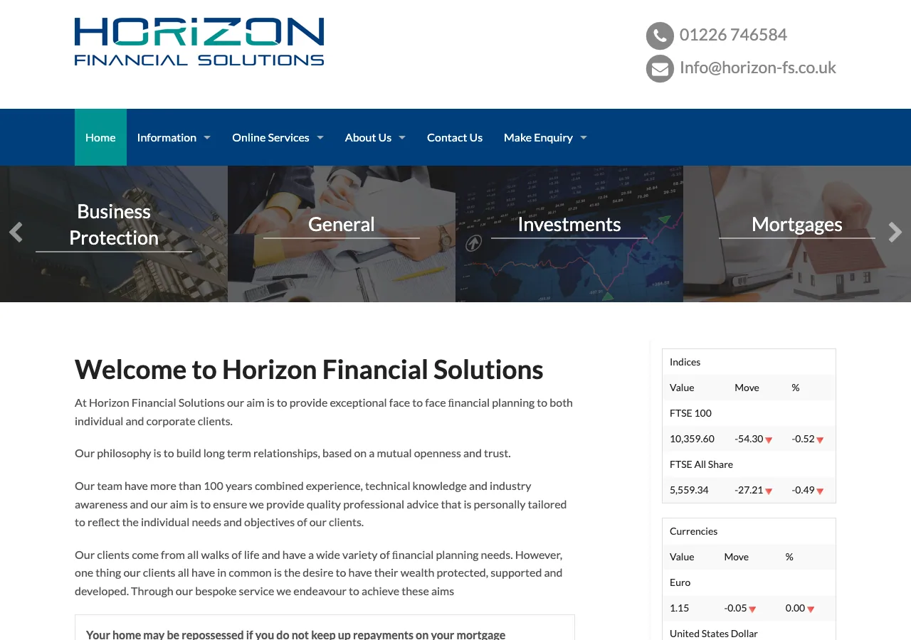 Horizon Financial Solutions website preview