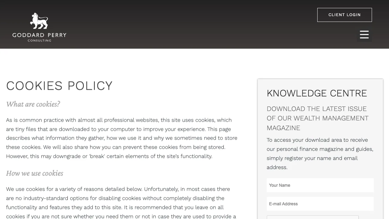 Goddard Perry Consulting Ltd website preview