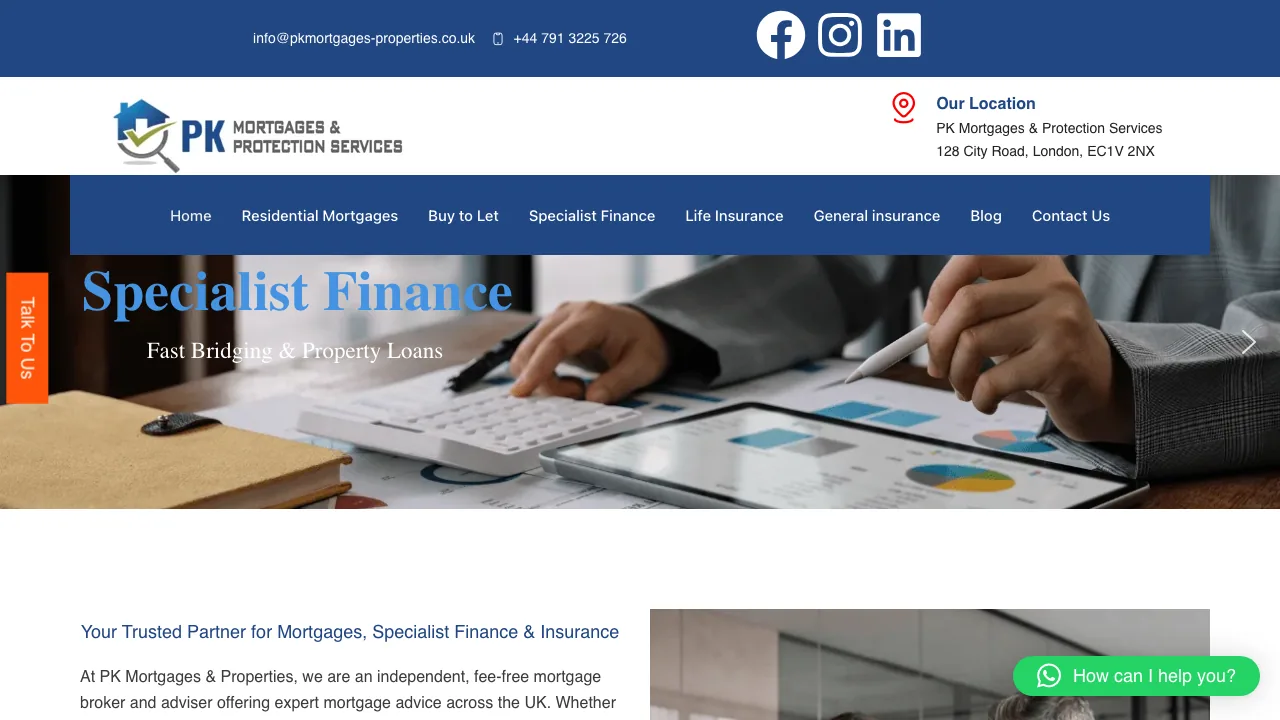 PK Mortgages And Protection Services website preview