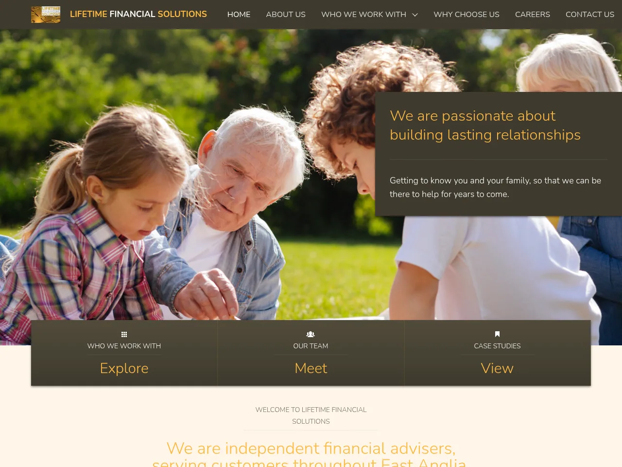 Lifetime Financial Solutions website preview