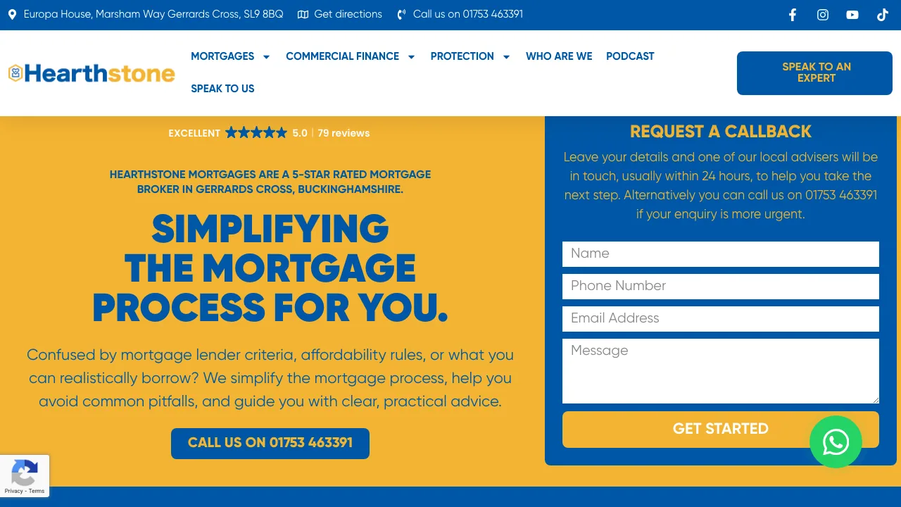Hearthstone Mortgages website preview
