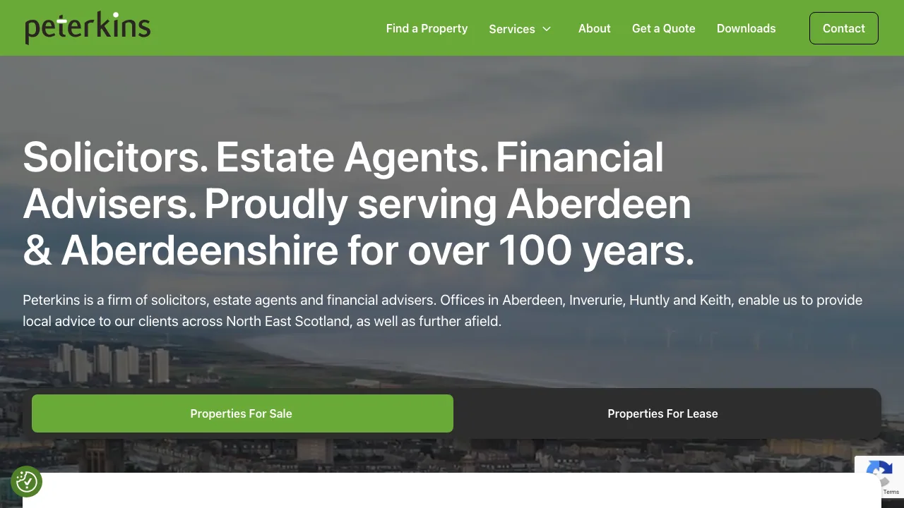 Peterkins website preview