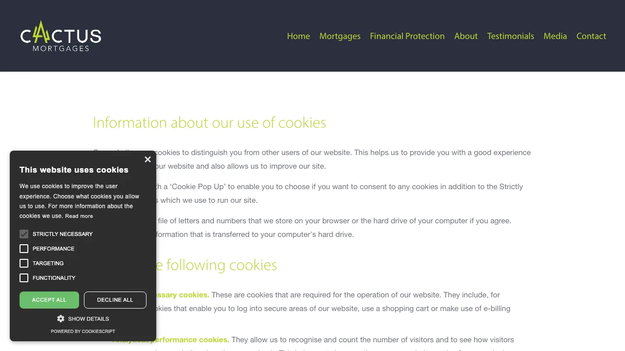 Cactus Mortgages website preview