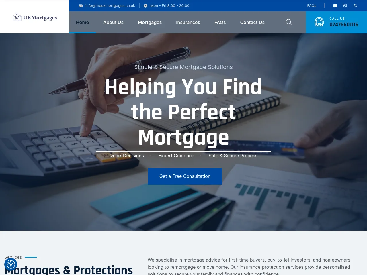 The UKMortgages website preview