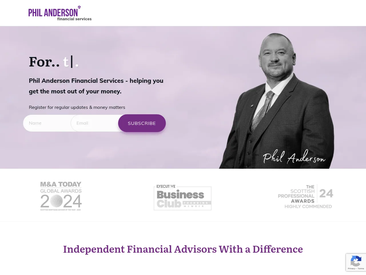 Phil Anderson Financial Services website preview