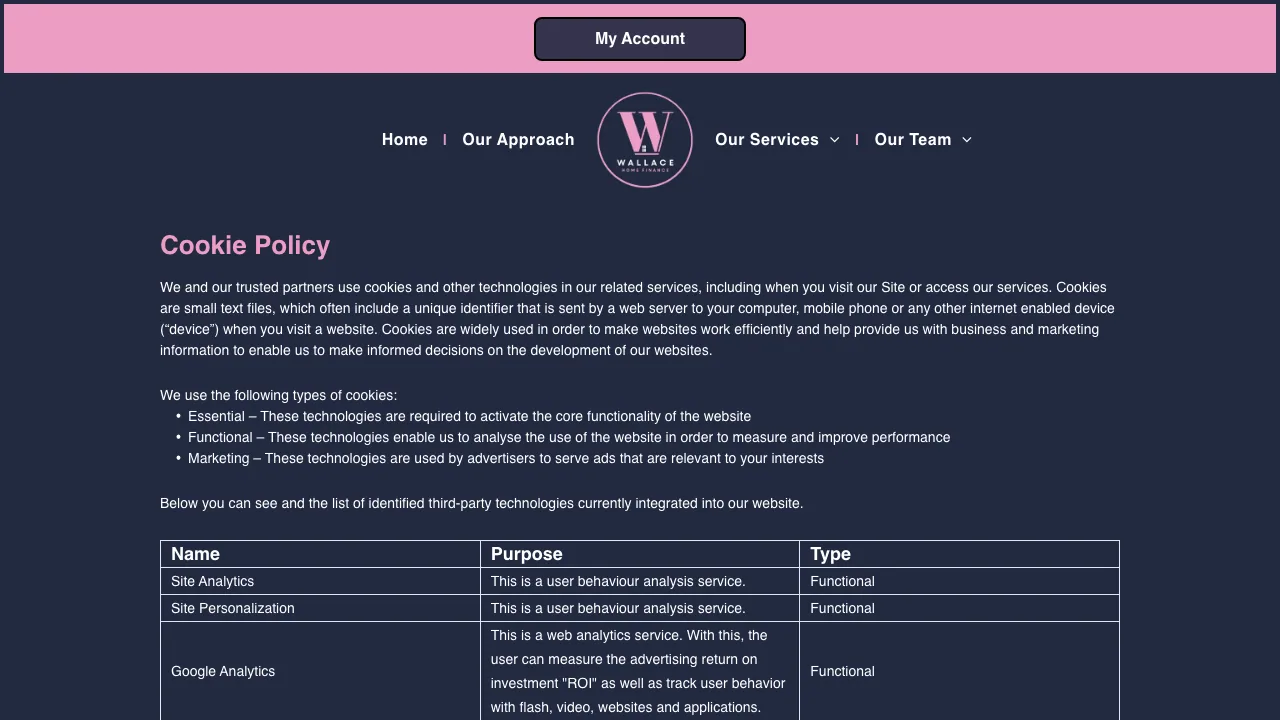 Wallace Home Finance website preview