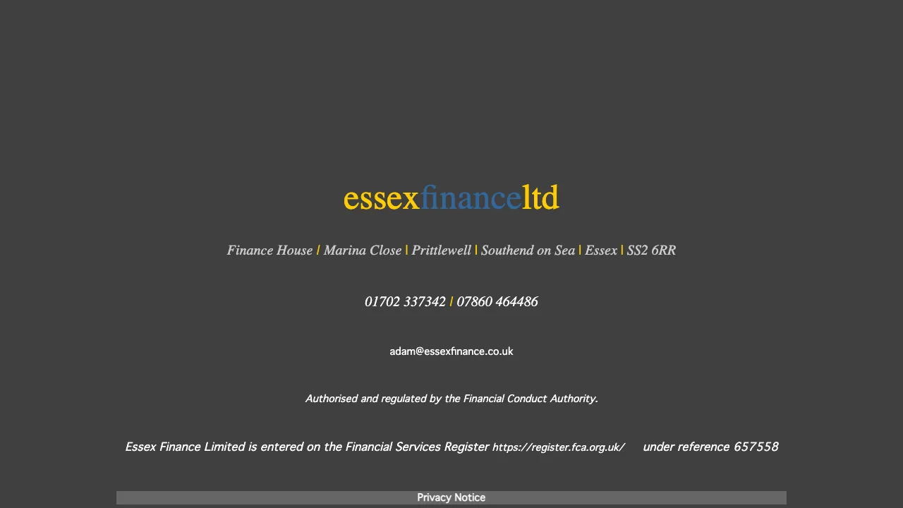 Essex Finance Ltd website preview