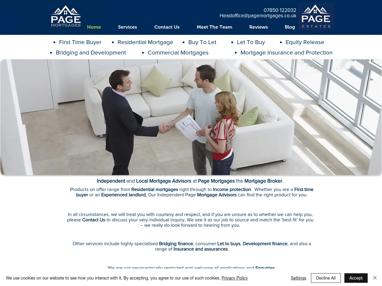 Page Mortgages website preview