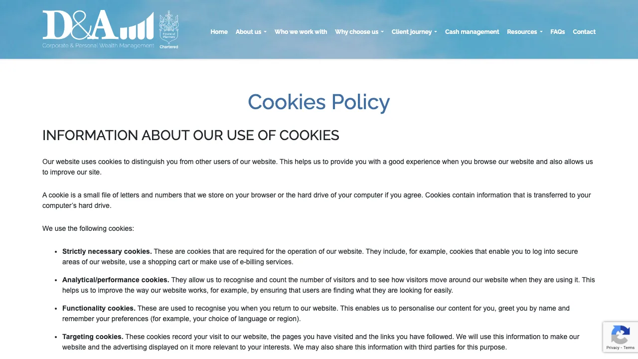 D&A Investments Partnership Limited website preview